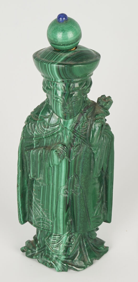 Lot 1050: Chinese Figural Malachite Snuff Bottle