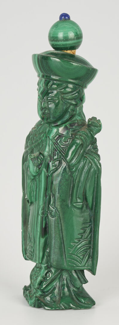 Lot 1050: Chinese Figural Malachite Snuff Bottle