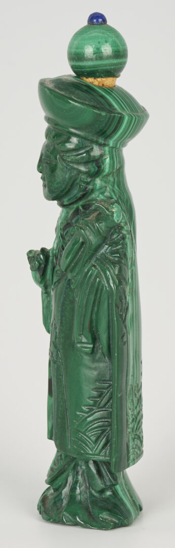 Lot 1050: Chinese Figural Malachite Snuff Bottle