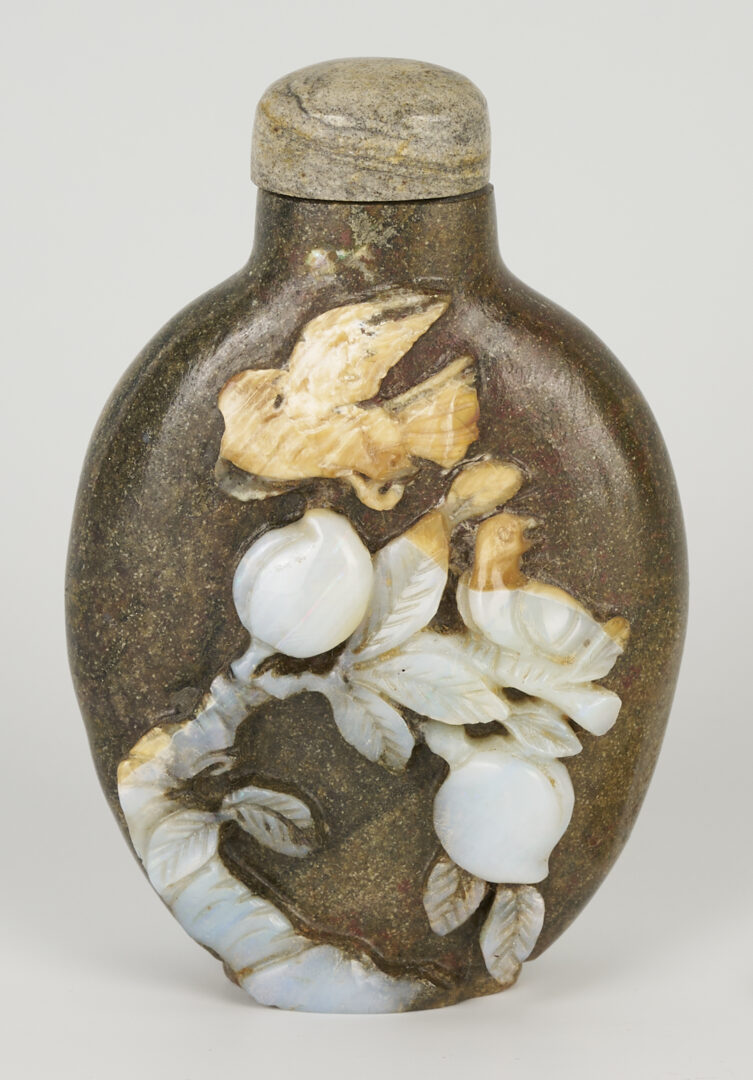 Lot 1051: Chinese Carved Boulder Opal Snuff Bottle