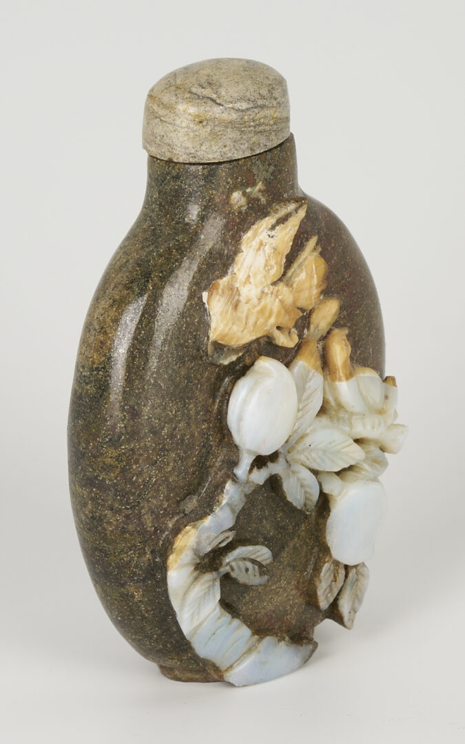 Lot 1051: Chinese Carved Boulder Opal Snuff Bottle