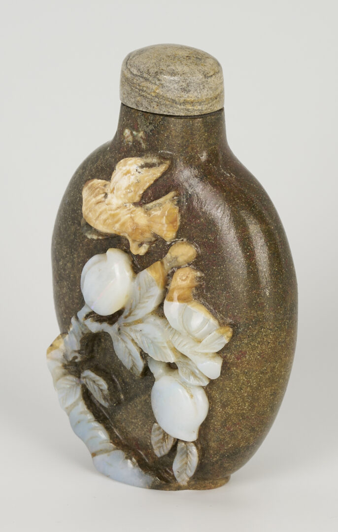 Lot 1051: Chinese Carved Boulder Opal Snuff Bottle