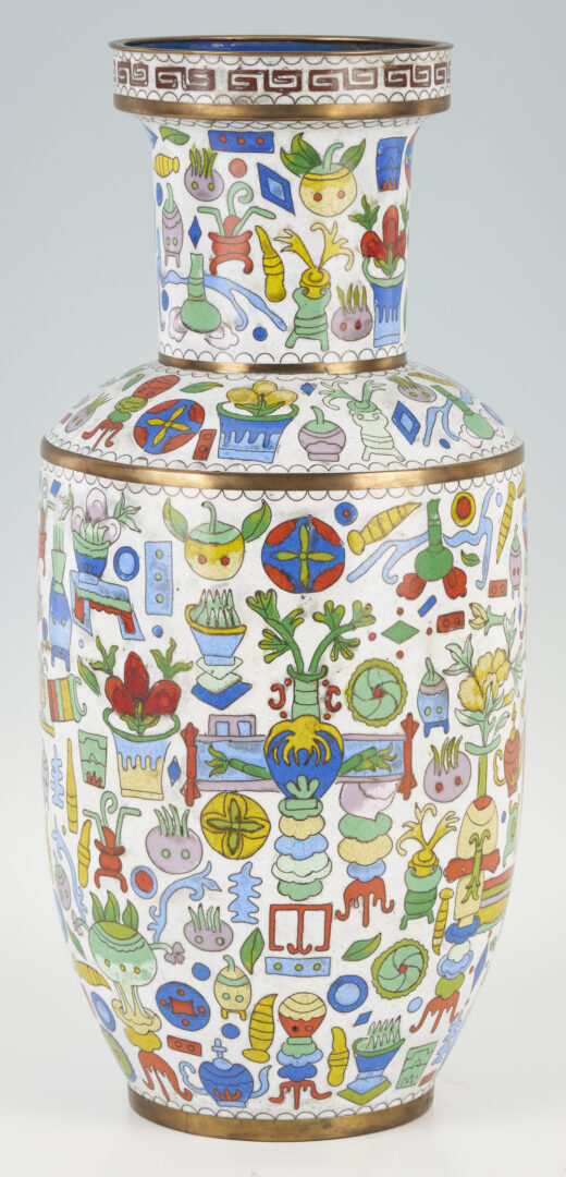 Lot 1058: Chinese Cloisonne Vase, Precious Objects Decoration