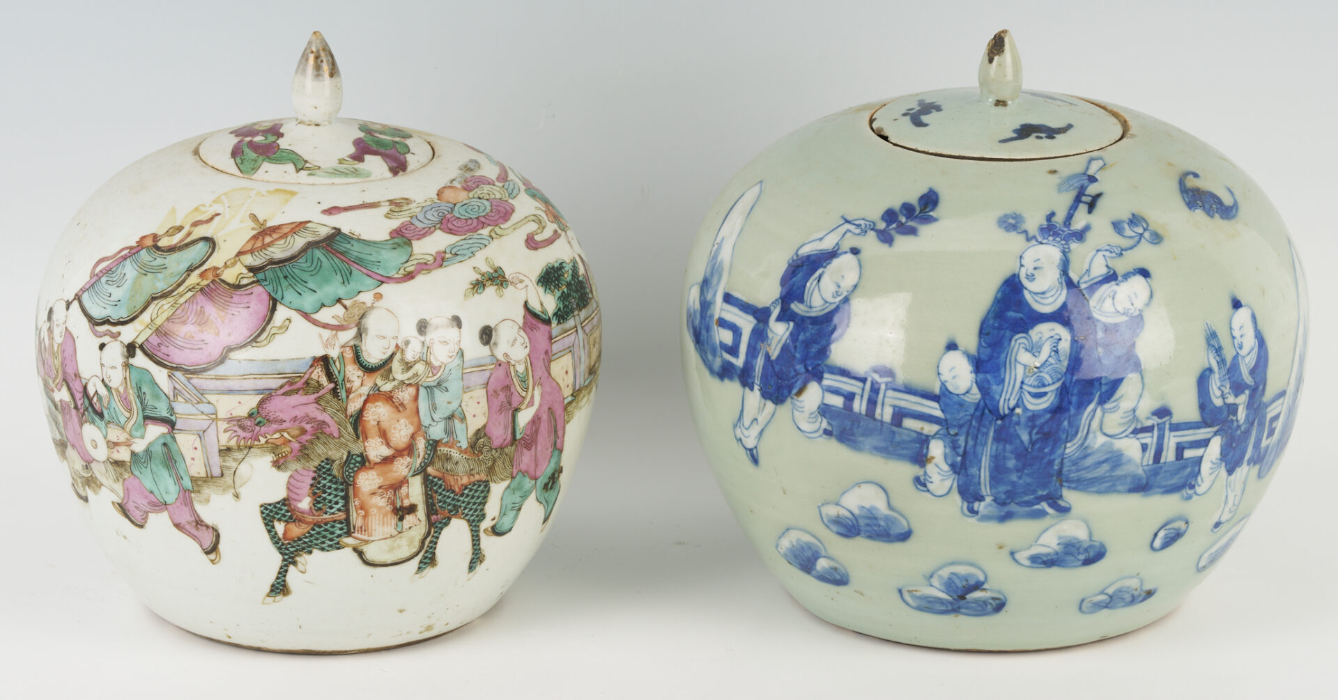 Lot 1065: 3 Chinese Porcelain Items, Vase & Jars