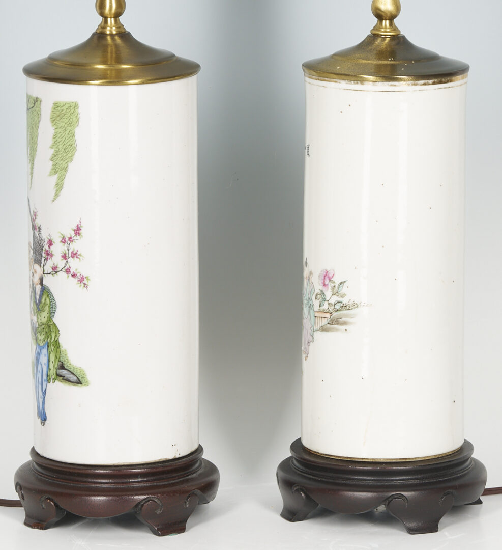 Lot 1066: 2 Chinese Famille Rose Lamps plus Stacking Food Boxes