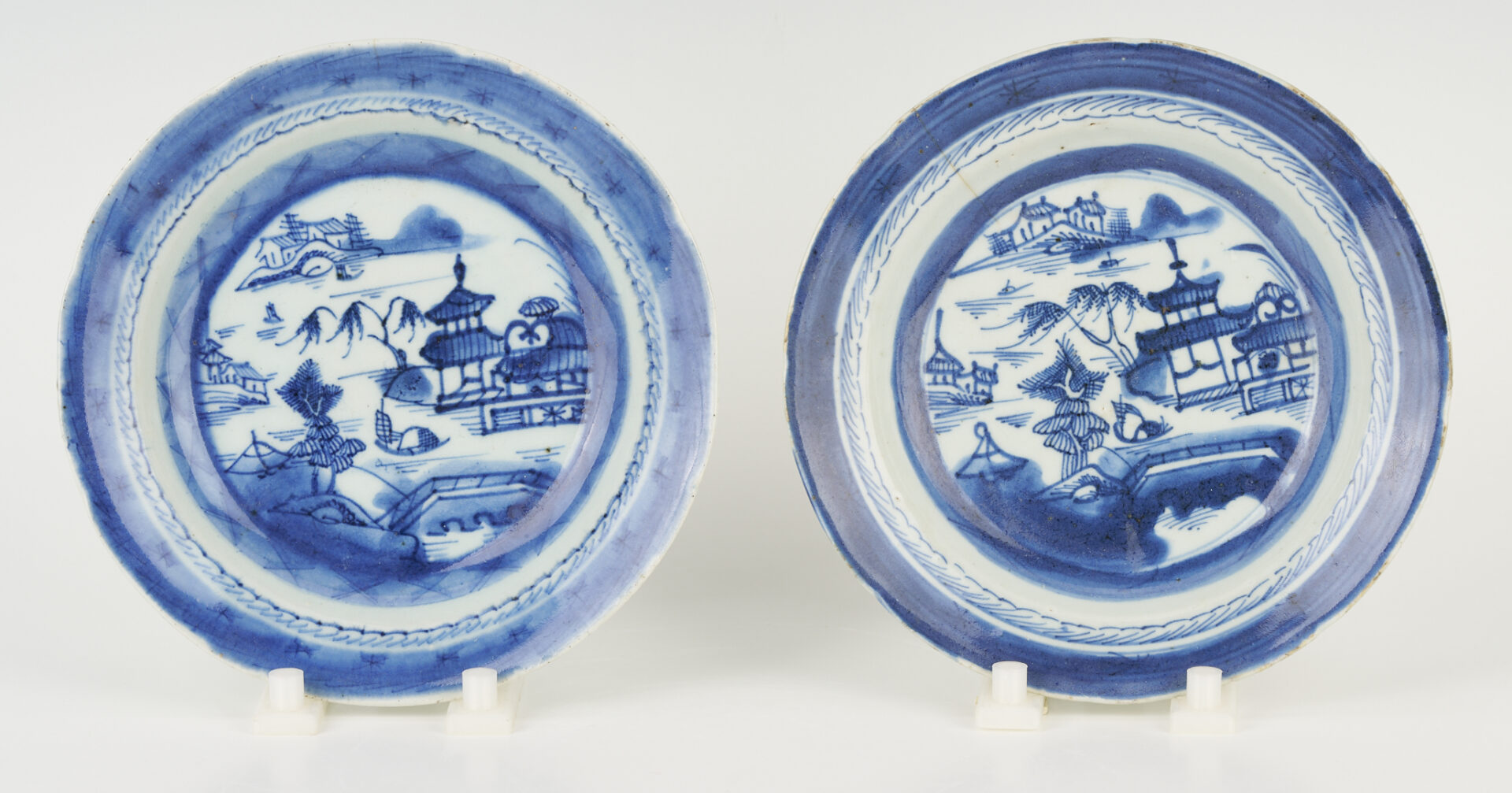 Lot 1068: 10 pcs Chinese Export Blue and White Porcelain, SC History