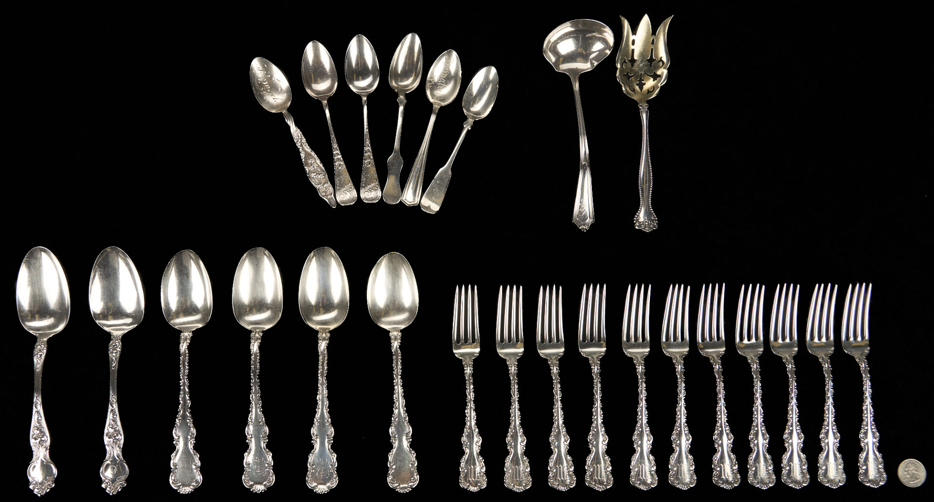 Lot 1073: 29 Assorted Pcs, Sterling Flatware incl. Whiting Louis XIV