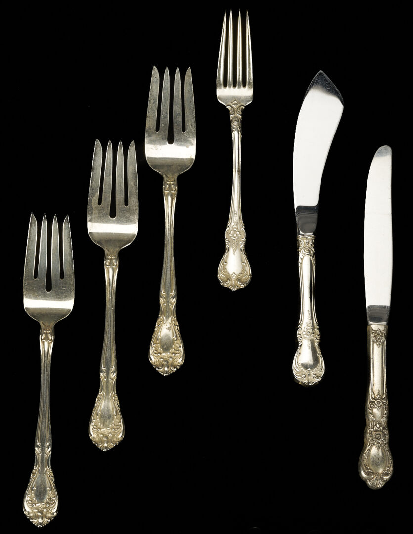 Lot 1074: 35 Pcs. Alvin Chateau Rose Sterling Flatware