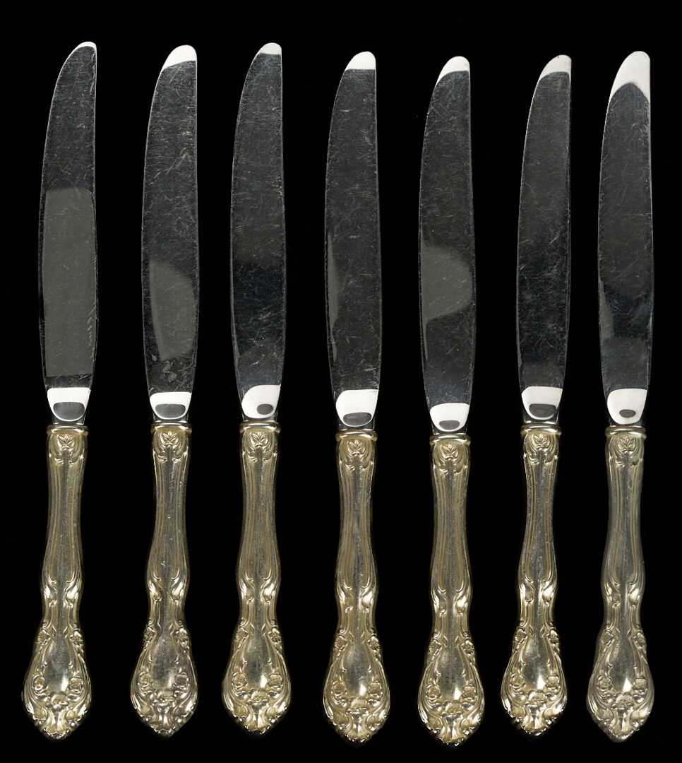 Lot 1074: 35 Pcs. Alvin Chateau Rose Sterling Flatware