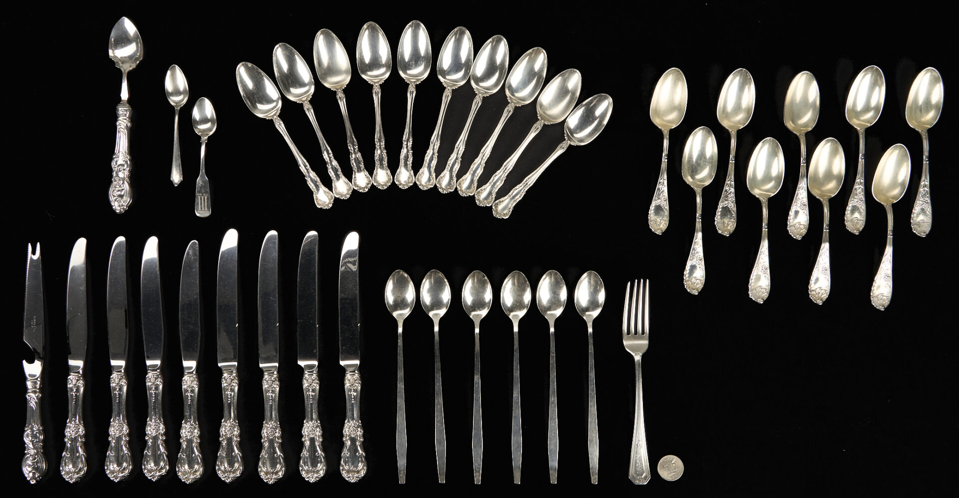 Lot 1091: 38 Pcs. Assorted Sterling Flatware incl. Wood & Hughes