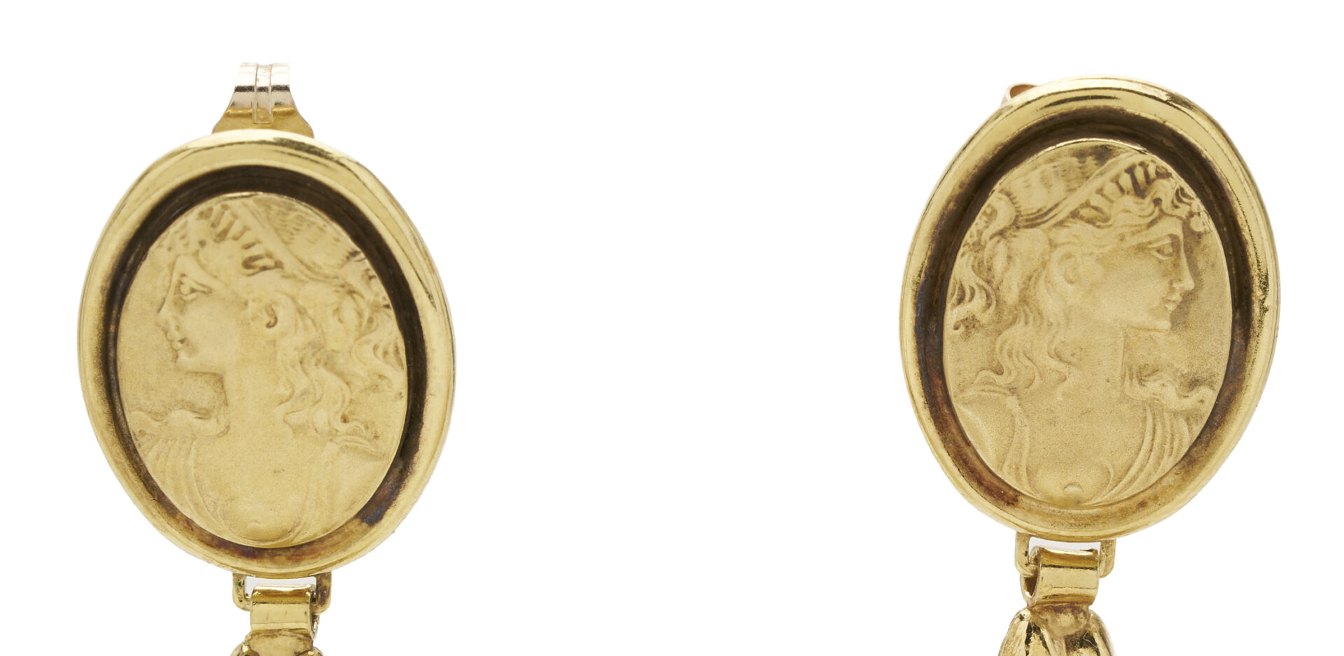 Lot 1094: Two (2) Pairs of Earrings & a Brooch: 14K Gold Earrings; 10K Gold Earrings; 14K Gold & Diamond Brooch