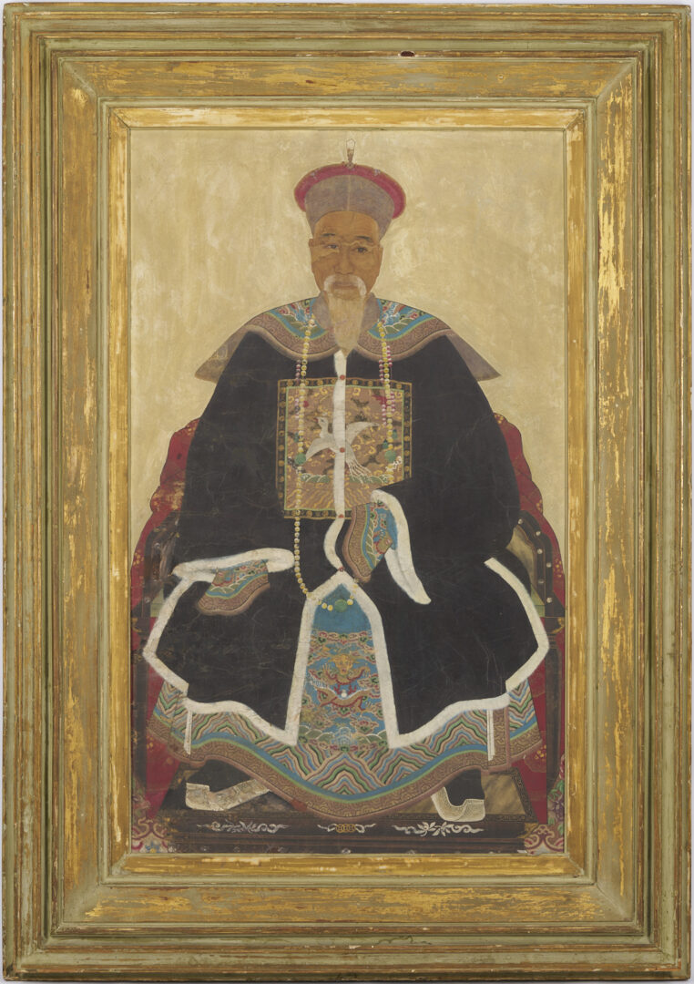 Lot 10: Large Chinese Portrait in Italian Frame, Circle of Giuseppe Castiglione