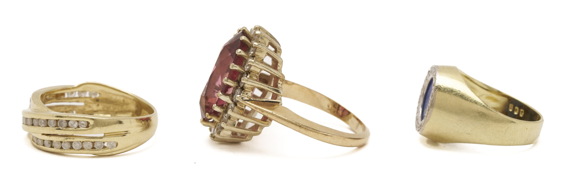 Lot 1101: Three (3) 14K Gold & Gemstone Rings