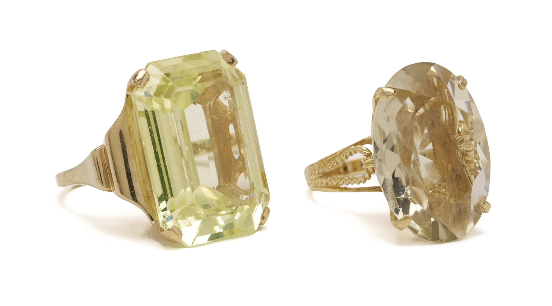 Lot 1102: Two (2) 14K Gold & Gemstone Rings