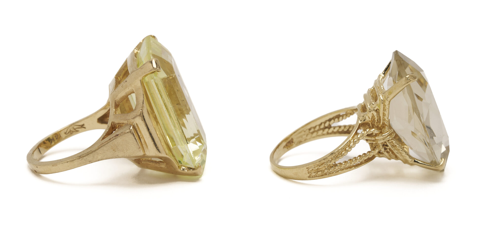 Lot 1102: Two (2) 14K Gold & Gemstone Rings