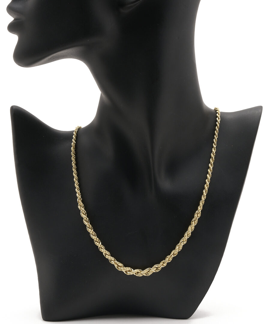 Lot 1108: Two (2) Ladies' Graduated 14K Gold Hollow Link Chain Necklaces