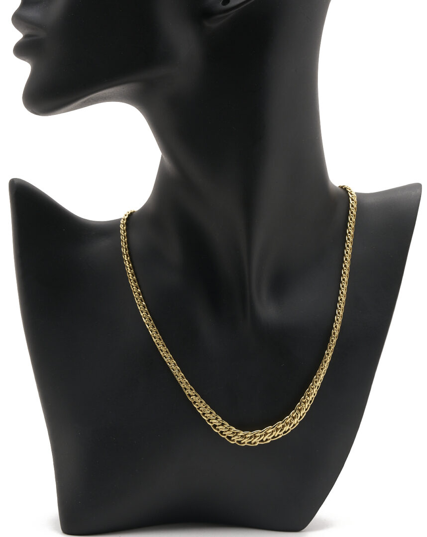 Lot 1108: Two (2) Ladies' Graduated 14K Gold Hollow Link Chain Necklaces