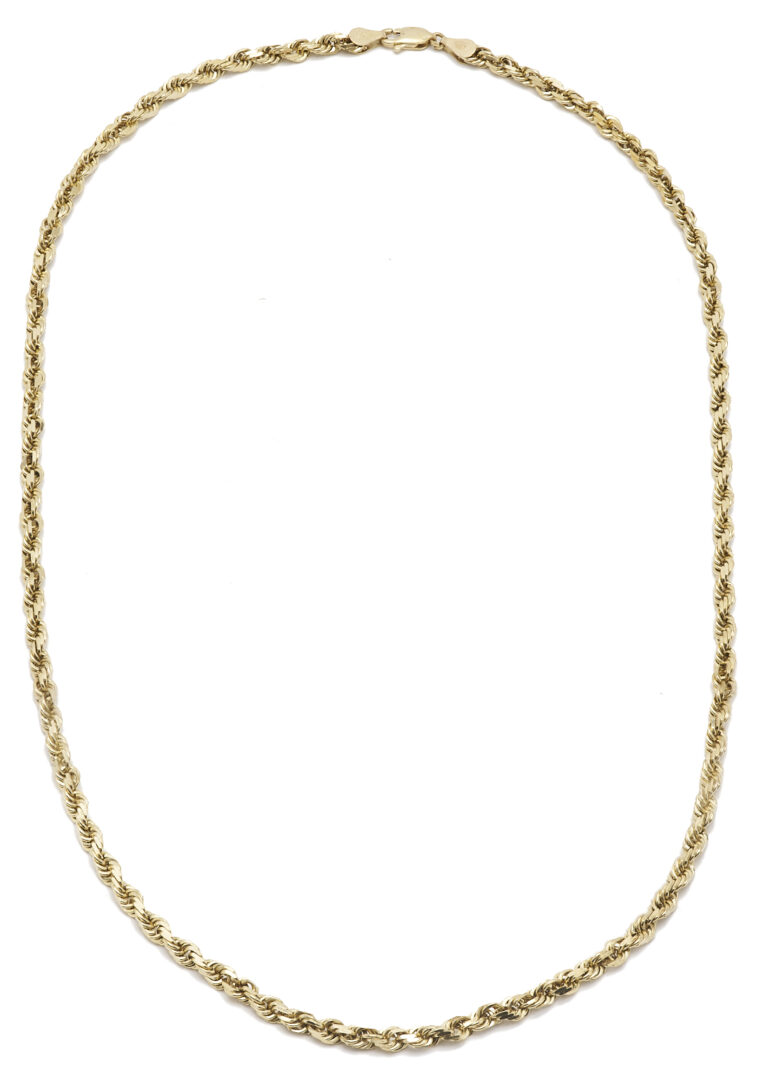 Lot 1109: 10K Yellow Gold Rope Chain Necklace