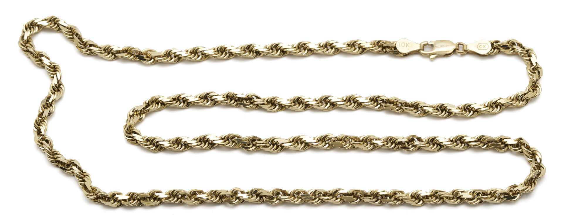 Lot 1109: 10K Yellow Gold Rope Chain Necklace