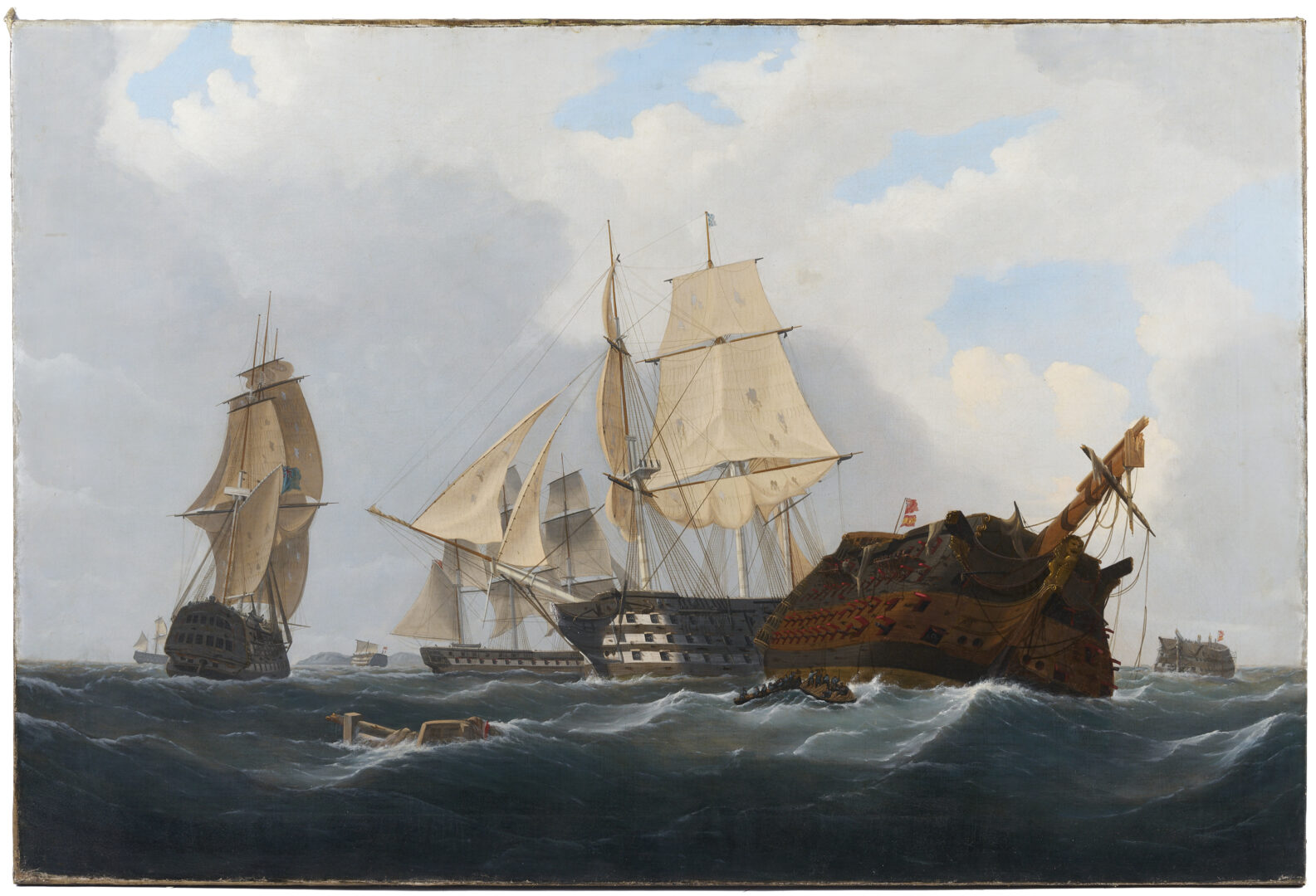 Lot 110: Marine Painting attr. William John Huggins, Trafalgar