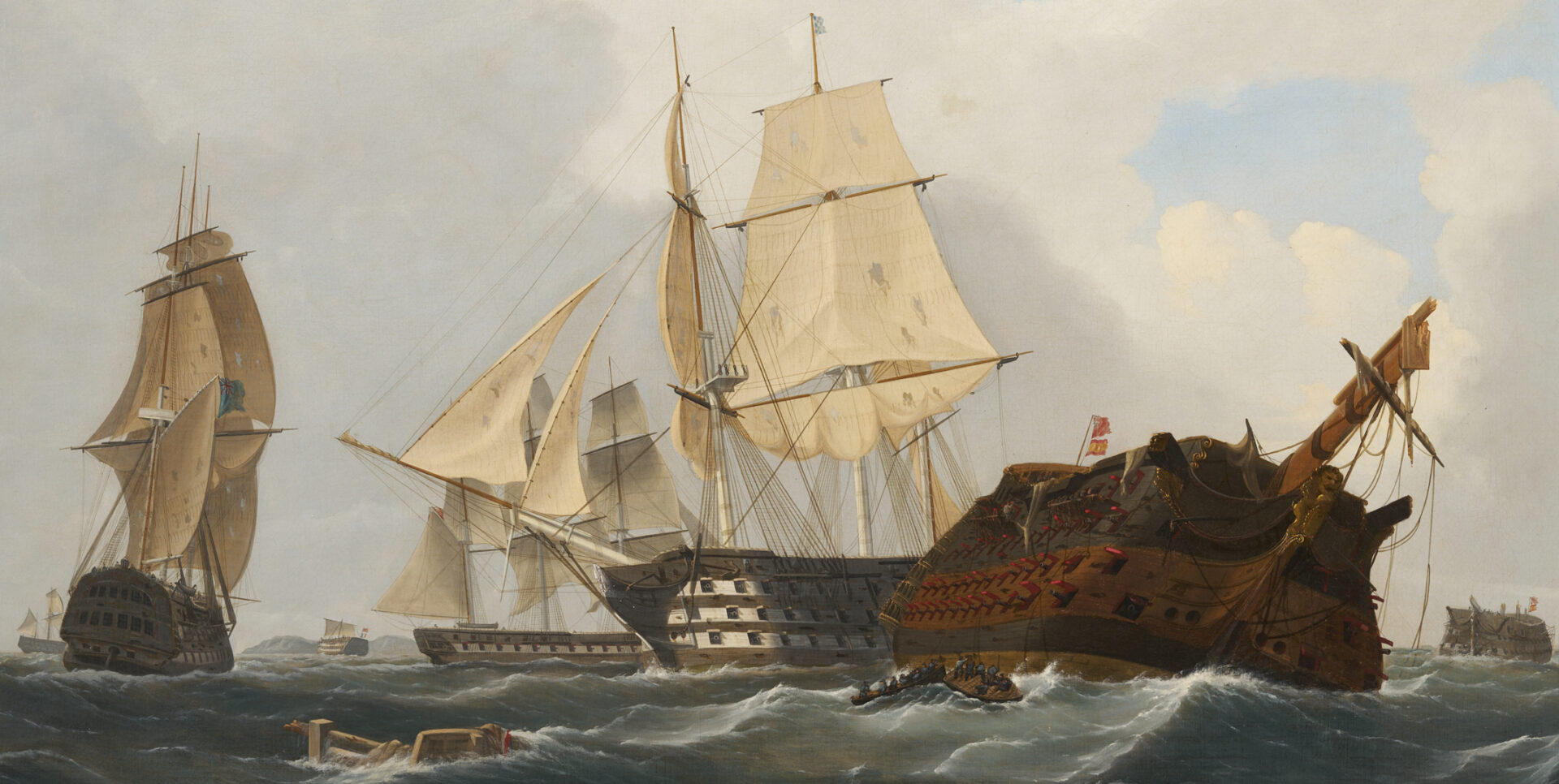 Lot 110: Marine Painting attr. William John Huggins, Trafalgar