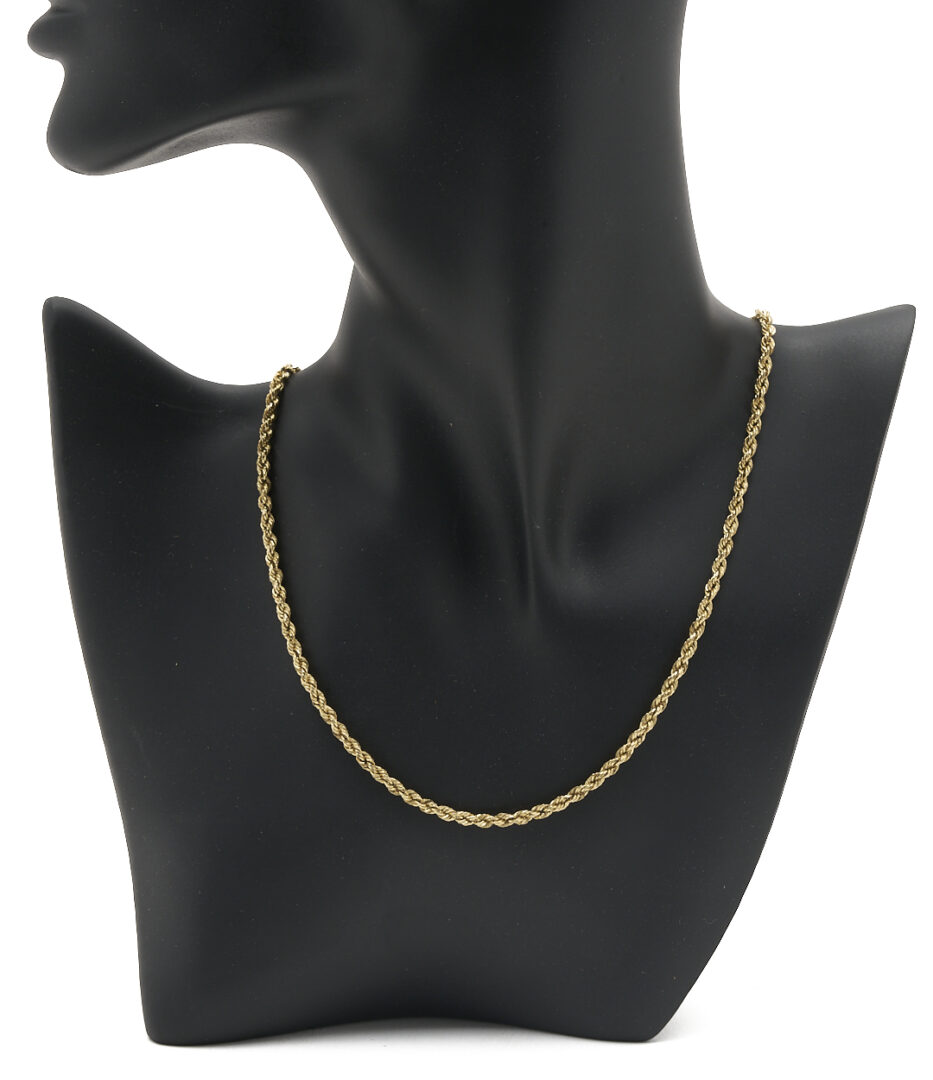 Lot 1110: Two (2) Ladies' 14K Yellow Gold Rope Chain Necklaces