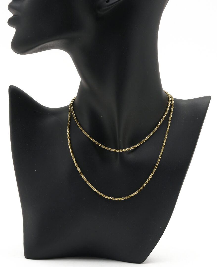 Lot 1110: Two (2) Ladies' 14K Yellow Gold Rope Chain Necklaces