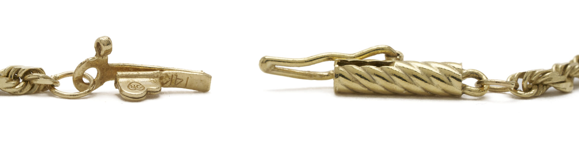 Lot 1110: Two (2) Ladies' 14K Yellow Gold Rope Chain Necklaces