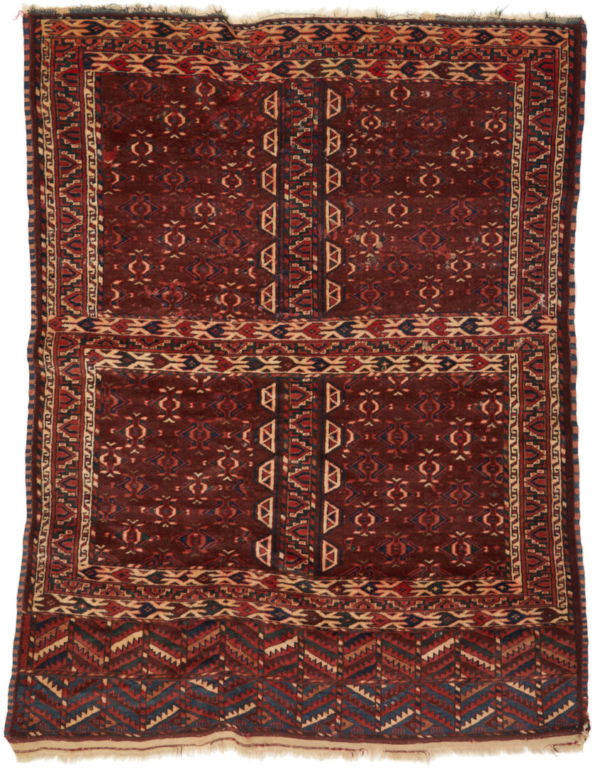 Lot 1119: Antique Yomud or Yomut Turkmen Ensi Rug