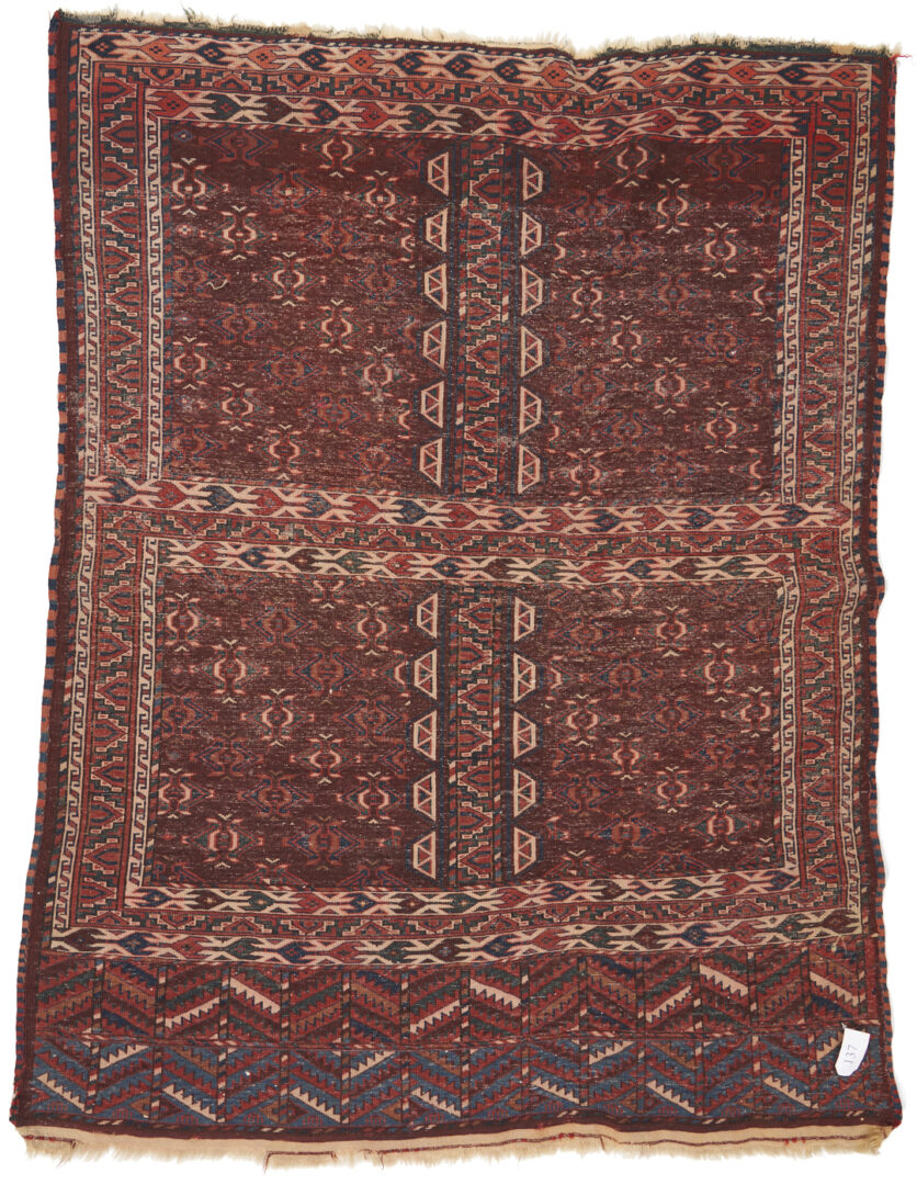 Lot 1119: Antique Yomud or Yomut Turkmen Ensi Rug