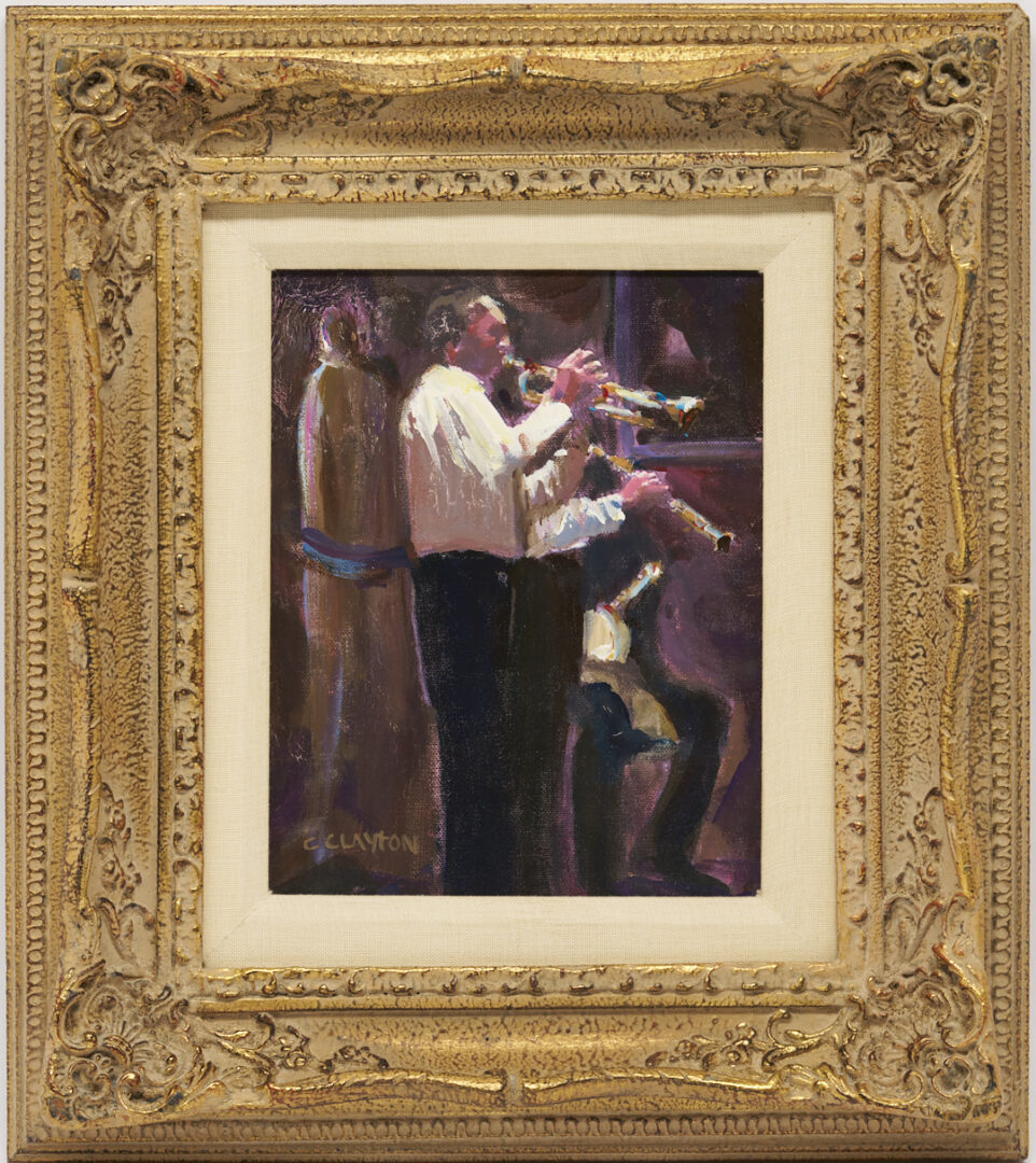 Lot 1133: 2 O/C Paintings of Musicians, Creason Clayton & N. Henry Bingham