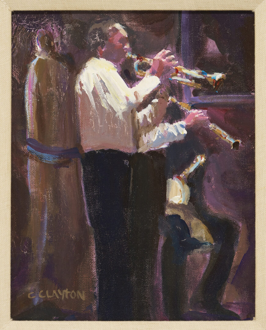 Lot 1133: 2 O/C Paintings of Musicians, Creason Clayton & N. Henry Bingham