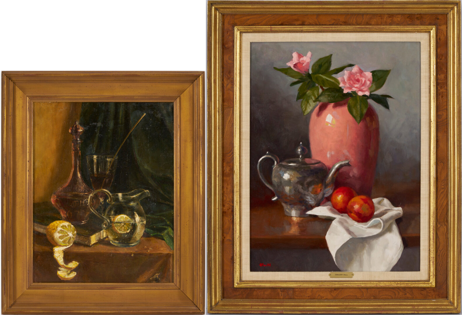 Lot 1134: Pr. 20th C. Still Life Paintings, Anton Katishev & Gregory Hull