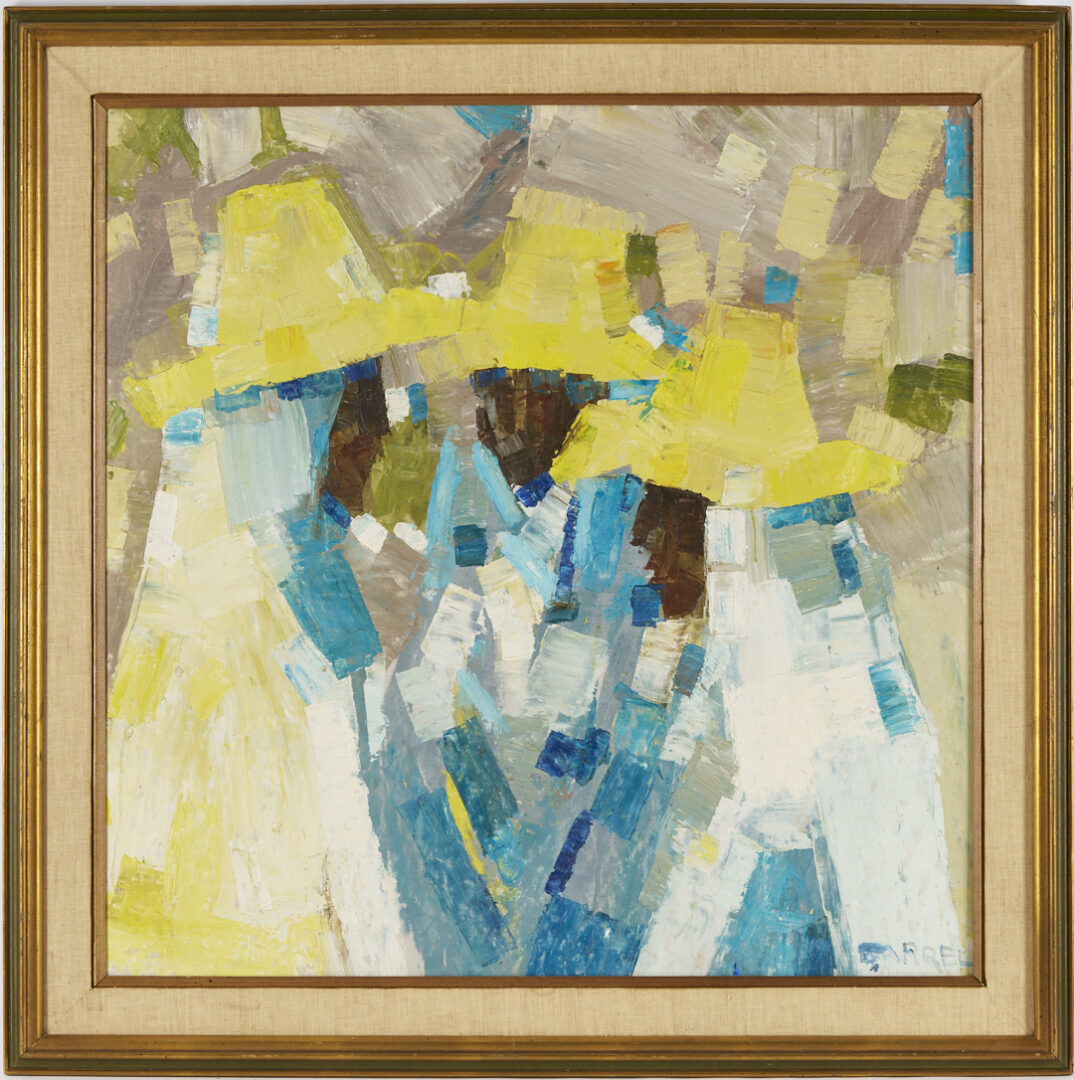 Lot 1135: W.R. Barrel O/C, 3 Figures in Yellow Hats