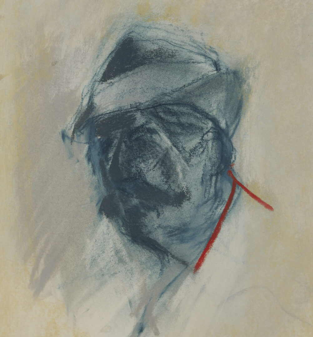 Lot 1136: Large Eugene Massin Pastel Self Portrait