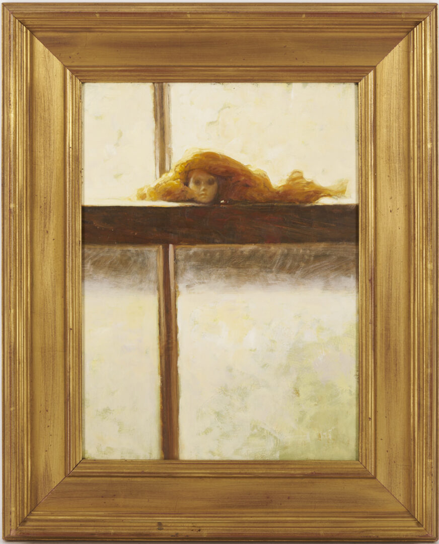 Lot 1141: Martin Poole O/B Painting, Female Head on Window Sash