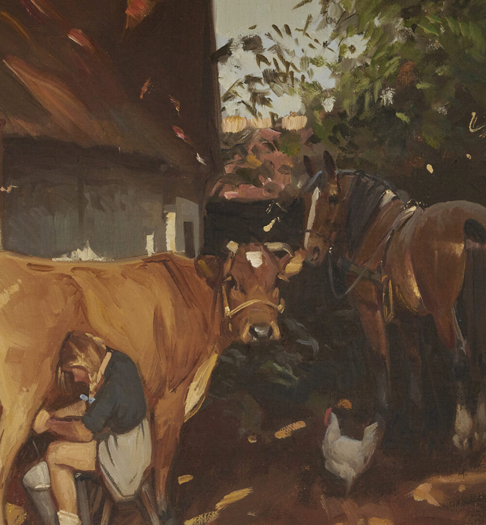 Lot 1146: Two Soren Edsberg Oil on Canvas Farm Scenes