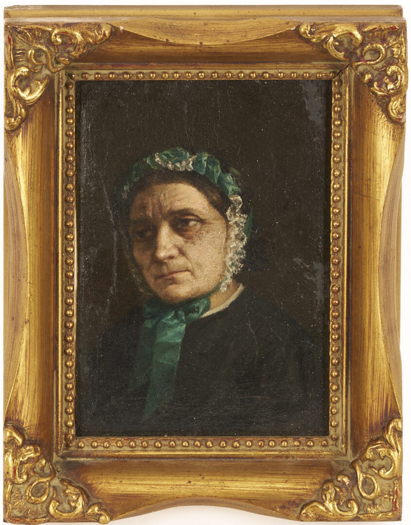 Lot 1152: Two Henri Douzil Portraits, The Artist's Mother & Father, Exhibited