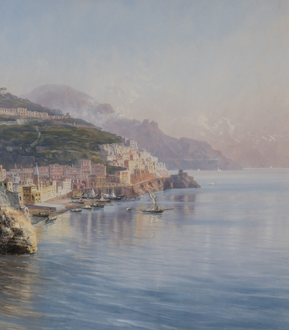 Lot 1154: 2 Italian Seascape Watercolor Paintings