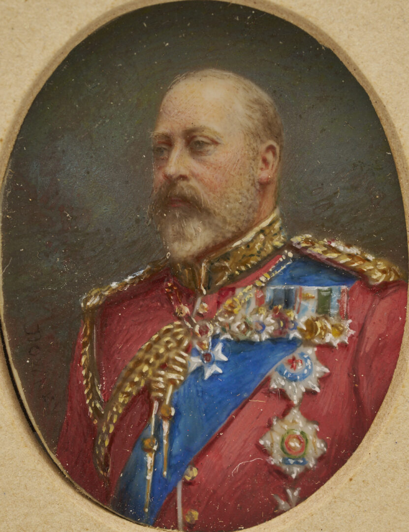 Lot 115: Portrait Miniature of King Edward VII, attrib. Downey