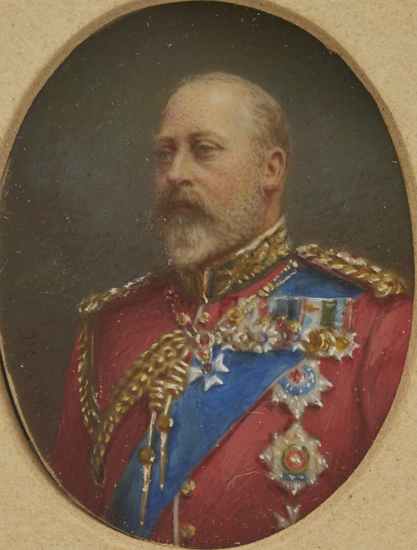 Lot 115: Portrait Miniature of King Edward VII, attrib. Downey