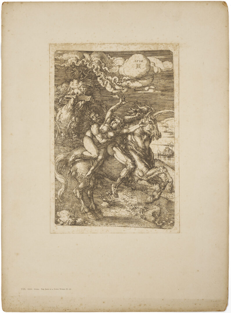 Lot 1160: Auguste Lepere Engraving plus 3 Old Master-Related Works on Paper incl. Durer, Rosa