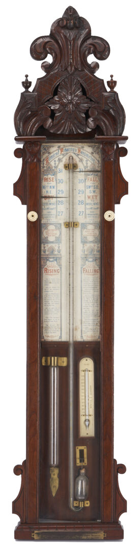 Lot 1163: 2 19th Century Barometers: Marquetry & Fitzroy