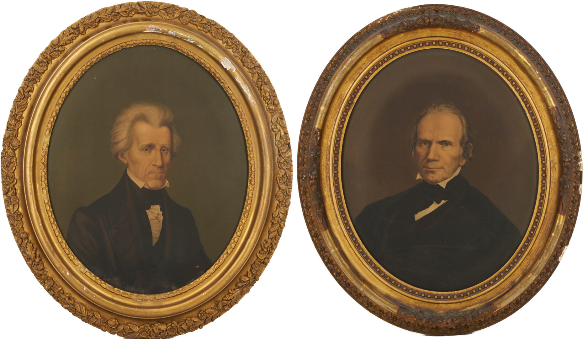 Lot 1166: Pr. E.C. Middleton & Co. Political Oleographs, Andrew Jackson & Henry Clay