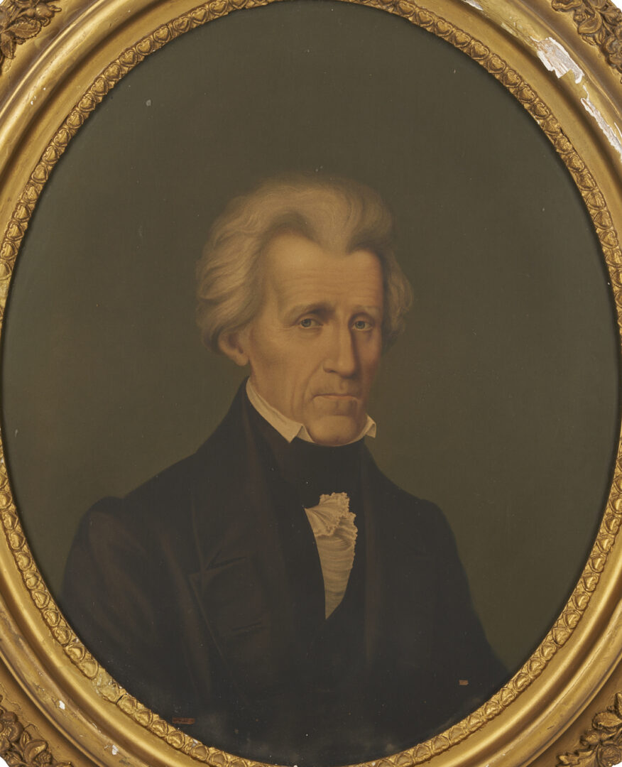 Lot 1166: Pr. E.C. Middleton & Co. Political Oleographs, Andrew Jackson & Henry Clay