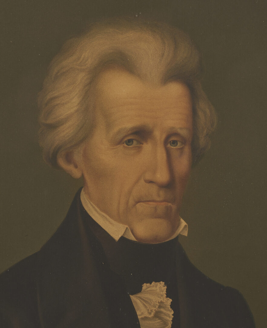 Lot 1166: Pr. E.C. Middleton & Co. Political Oleographs, Andrew Jackson & Henry Clay