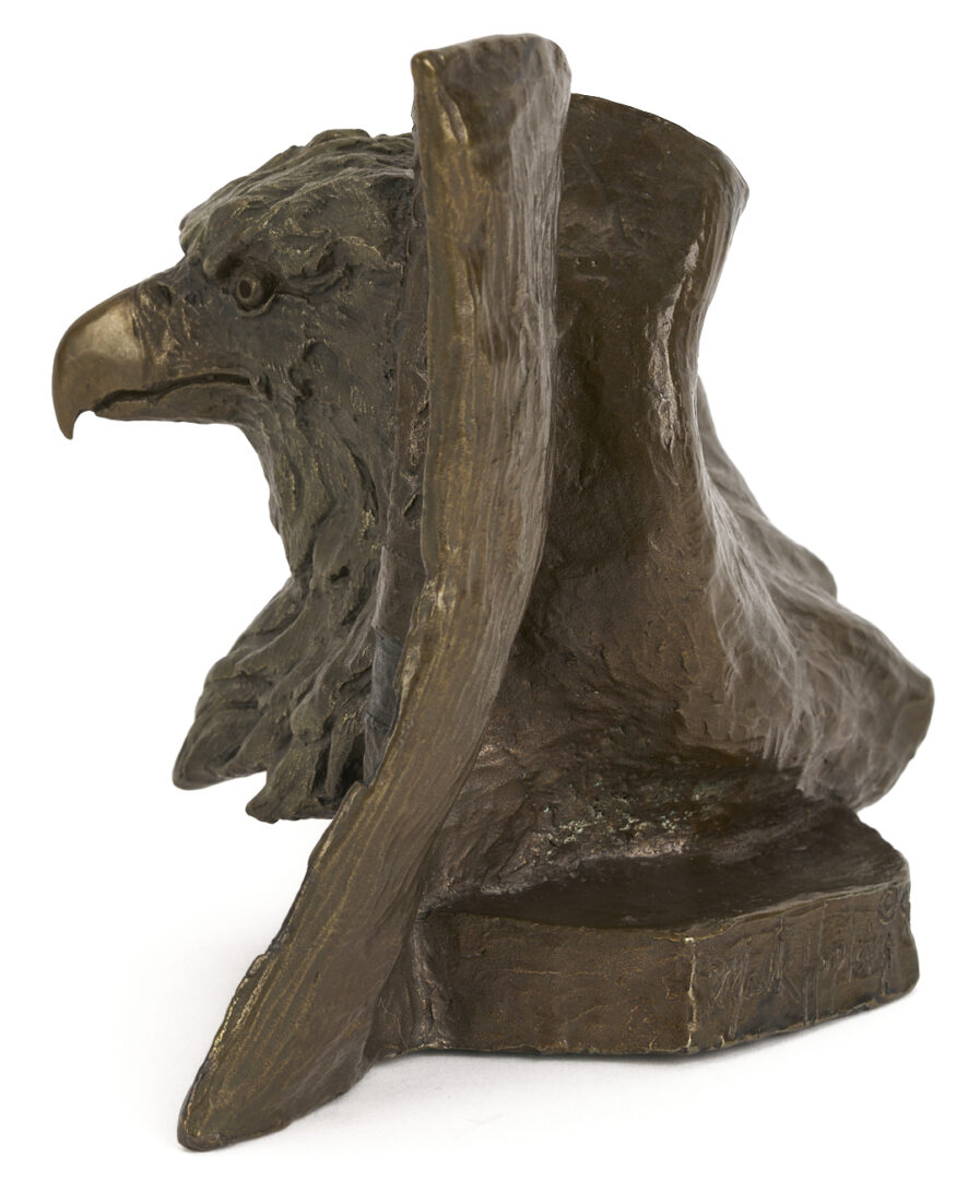 Lot 1171: Mark Hopkins "Spacious Skies" and Eagle Bust with Flag Bronze