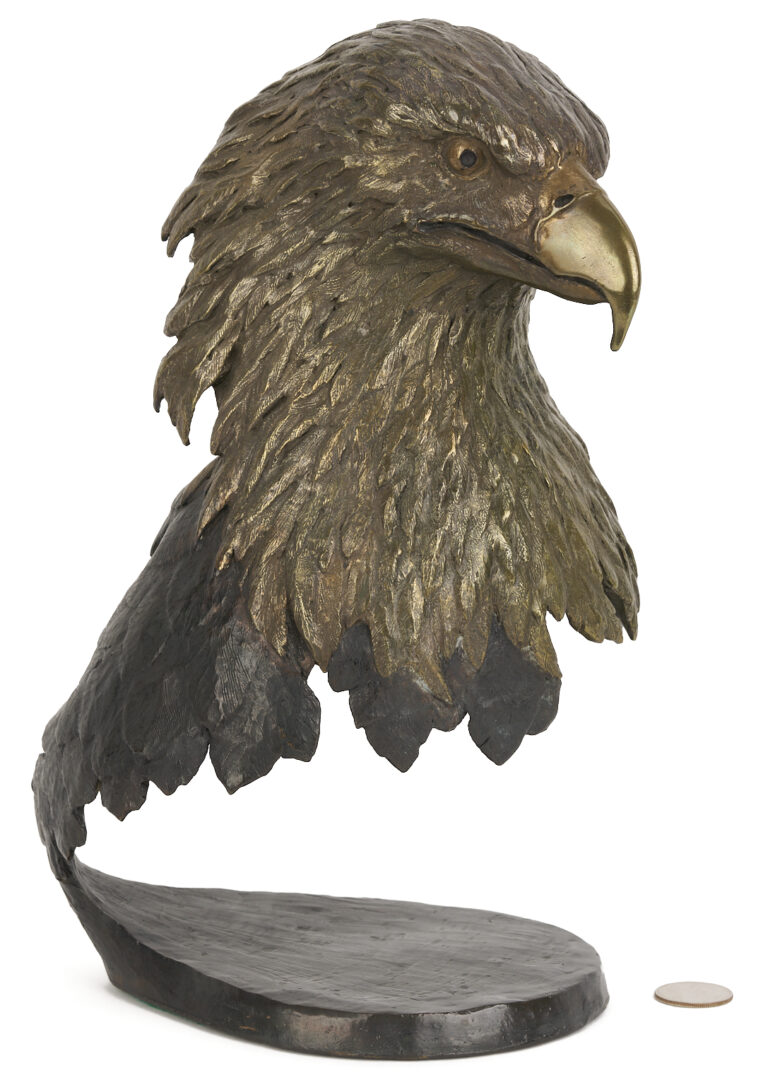 Lot 1171: Mark Hopkins "Spacious Skies" and Eagle Bust with Flag Bronze