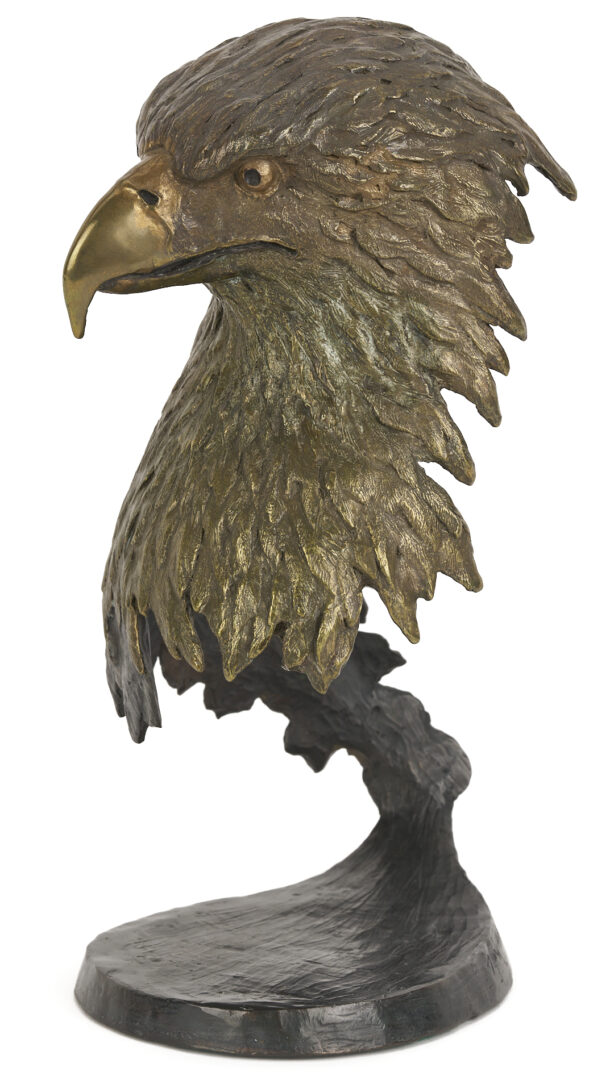 Lot 1171: Mark Hopkins "Spacious Skies" and Eagle Bust with Flag Bronze