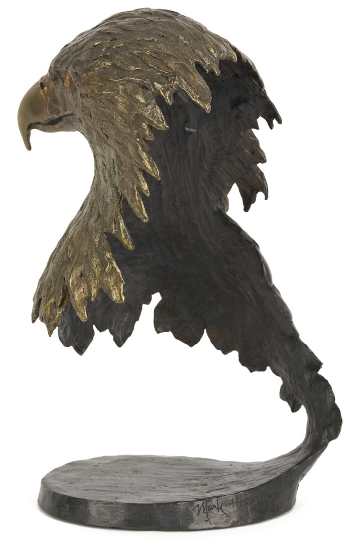 Lot 1171: Mark Hopkins "Spacious Skies" and Eagle Bust with Flag Bronze